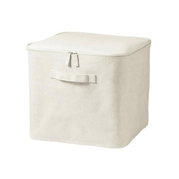 ZOZO問い合わせ番号:76578508ショップ:無印良品，ムジルシリョウヒンブランド:無印良品，ムジルシリョウヒン商品名:ポリエステル麻　ソフトボックス　フタ式　Ｌ　約幅３５×奥行３５×高さ３２ｃｍカテゴリ:インテリア>収納グッズブ...