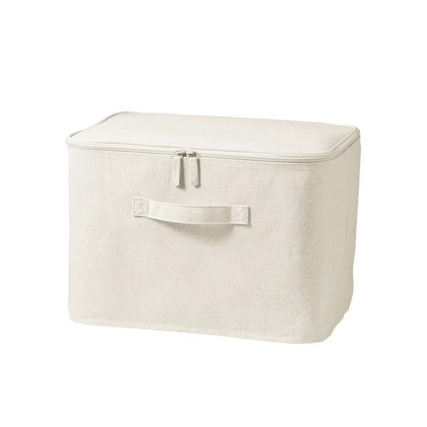 ZOZO問い合わせ番号:76578512ショップ:無印良品，ムジルシリョウヒンブランド:無印良品，ムジルシリョウヒン商品名:ポリエステル麻　ソフトボックス　長方形　中　フタ式　約幅３７×奥行２６×高さ２６ｃｍカテゴリ:インテリア>収納...