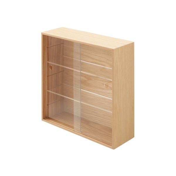 ZOZO問い合わせ番号:76578799ショップ:無印良品，ムジルシリョウヒンブランド:無印良品，ムジルシリョウヒン商品名:木製コレクションスタンド引き扉付き　約幅２５．２ｘ奥行８．４ｘ高２５．２ｃｍカテゴリ:インテリア>収納グッズブ...