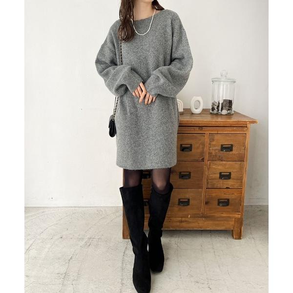 『セール実施中』ZOZO問い合わせ番号:76877144ショップ:GeeRA，ジーラブランド:GeeRA，ジーラ商品名:ボリュームスリーブボートネックミニ丈ミックスニットワンピースカテゴリ:ワンピース/ドレス>ワンピースブランド品番:...