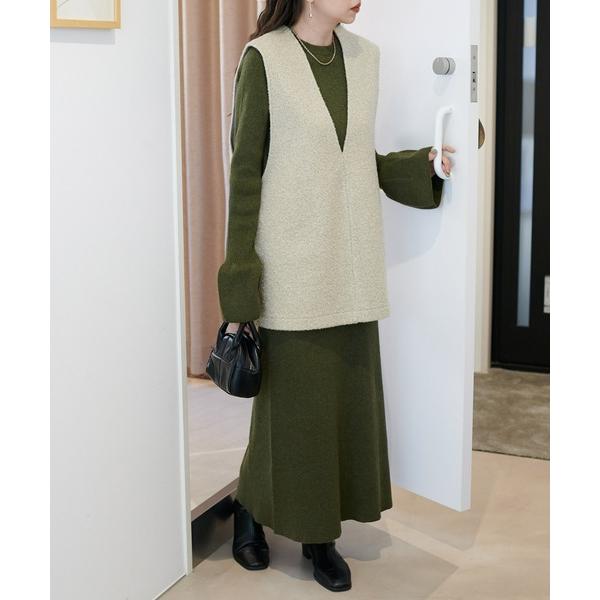 『タイムセール実施中』ZOZO問い合わせ番号:76911630ショップ:DISCOAT，ディスコートブランド:DISCOAT，ディスコート商品名:【WEB限定】ベスト付リブニットセットアップカテゴリ:ワンピース/ドレス>ワンピースブラ...