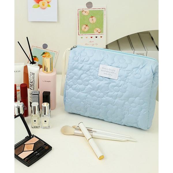 『タイムセール実施中』ZOZO問い合わせ番号:76983098ショップ:florist，フローリストブランド:florist，フローリスト商品名:【2サイズ展開】撥水 フラワーキルティングふっくらスクエアポーチ/メイクポーチ/トラベルポーチ...