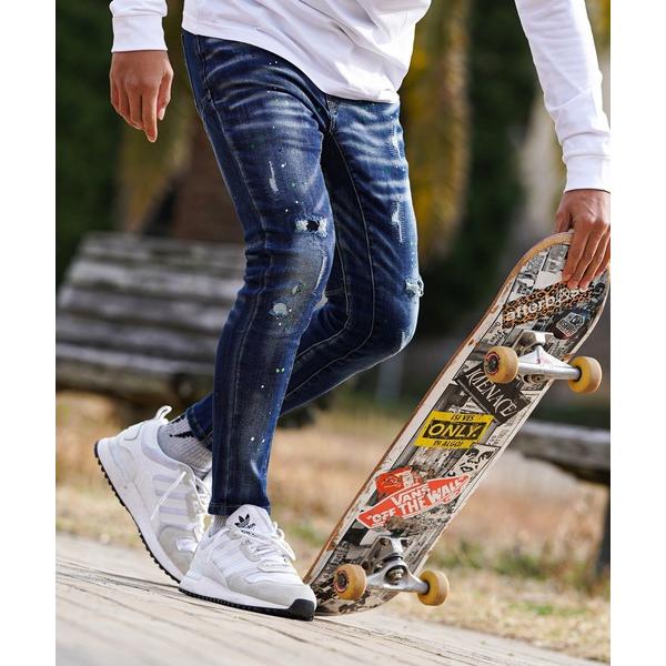 『タイムセール実施中』ZOZO問い合わせ番号:77082722ショップ:adamsJUGGLER，アダムスジャグラーブランド:adamsJUGGLER，アダムスジャグラー商品名:メニー/Cペイントデニムロングパンツカテゴリ:パンツ>デ...