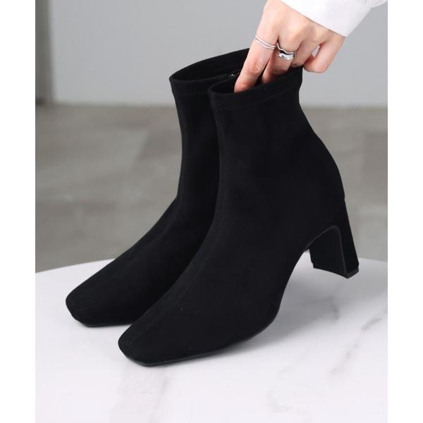 『タイムセール実施中』ZOZO問い合わせ番号:77153223ショップ:VIVIAN COLLECTION，ヴィヴィアンコレクションブランド:VIVIAN，ヴィヴィアン商品名:スクエアトゥプレートヒールストレッチショートブーツカテゴリ:シュ...