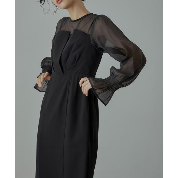 ZOZO問い合わせ番号:77256820ショップ:bflat，ビーフラットブランド:niana，ニアナ商品名:ビスチェ風ボリュームスリーブシフォンドレス 結婚式 同窓会 お呼ばれワンピースカテゴリ:ワンピース/ドレス>ドレスブランド品...