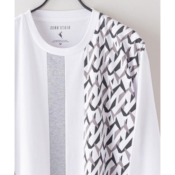 tシャツ 「ZEROSTAIN/ゼロステイン」汗染みの目立たないTシャツ　切り替え　ロンT　 撥水　防汚　UVカット　紫外線対策 メンズ