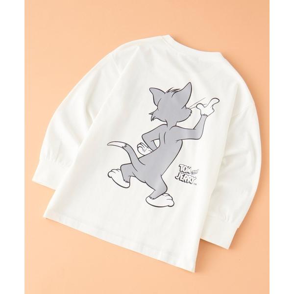 tシャツ 「 TOM＆JERRY / トムとジェリー 」ビッグシルエット バックプリント ロングTシャツ カットソー 長袖 キッズ キッズ 子供服 男の子 女の子