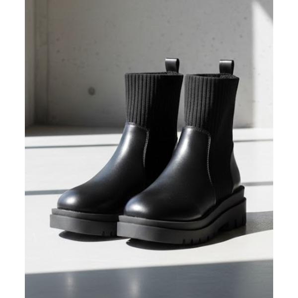 『タイムセール実施中』ZOZO問い合わせ番号:77740542ショップ:Fusione，フュージョンブランド:LibertyDoll，リバティードール商品名:+5cm 軽量厚底 トラックソール ニットブーツ ソックスブーツカテゴリ:シューズ...