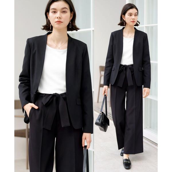 『タイムセール実施中』ZOZO問い合わせ番号:77875291ショップ:GeeRA，ジーラブランド:GeeRA，ジーラ商品名:【２点セット】ウォッシャブル/防シワ/UV/形態安定　べーシックノーカラーワイドパンツセットアップスーツカテゴリ:...