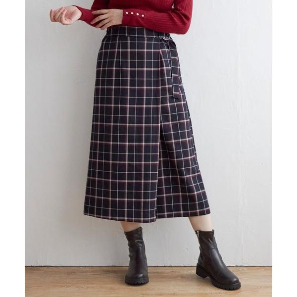パンツ 「親子コーデ」スカート風チェックパンツ レディース