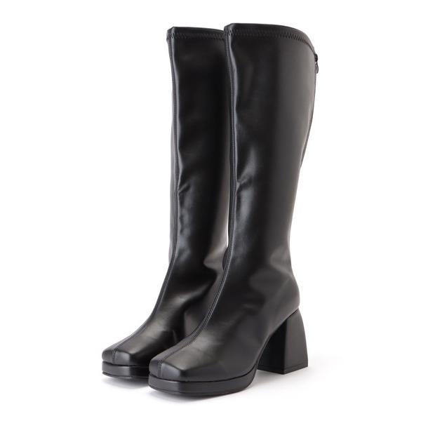 『タイムセール実施中』ZOZO問い合わせ番号:78087423ショップ:Lace Ladies，レースレディースブランド:Lace Ladies，レースレディース商品名:スクエアトゥストレッチロングブーツカテゴリ:シューズ>ブーツブラ...