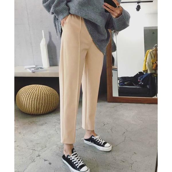 パンツ ニットソーアンクル丈テーパードパンツ レディース