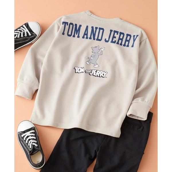 トレーナー 「 TOM＆JERRY / トムとジェリー 」 ビッグシルエット バックプリント クルーネック スウェット トレーナー キッズ キッズ 子供服 男の子 女の子