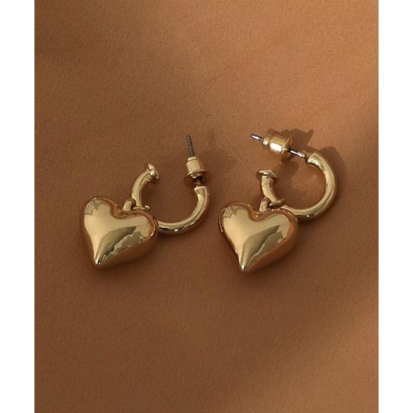 ピアス ハートモチーフ メタル ピアス レディース