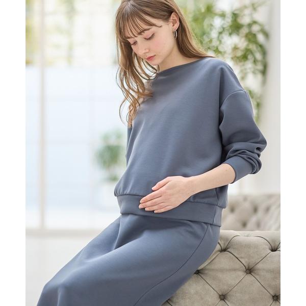 マタニティ ダンボールセットアップ風 ドッキングワンピース（マタニティ/授乳服）授乳口付き 授乳楽々 妊婦服 産前・産後対応