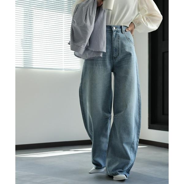 『タイムセール実施中』ZOZO問い合わせ番号:78227025ショップ:Bonjour Sagan，ボンジュールサガンブランド:ap retro，アプレトロ，Bonjour Sagan，ボンジュールサガン商品名:デニムカーブパンツ / バレ...