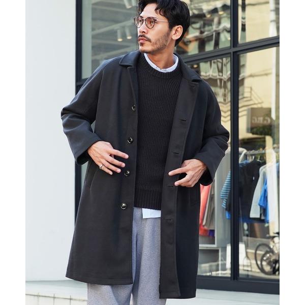 ステンカラーコート コート テックメルトン ロングコート ステンカラーコート メンズ