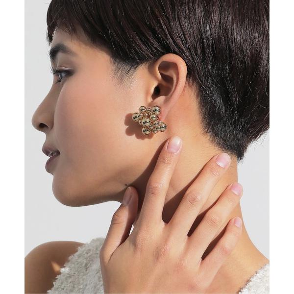 パール ピアス パール メタル ボール つぶつぶ ボリュームピアス レディース
