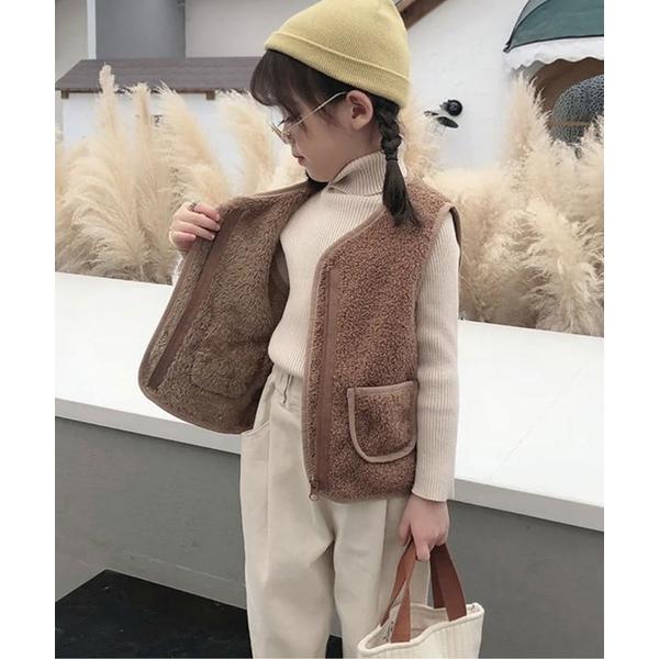 『タイムセール実施中』ZOZO問い合わせ番号:78366611ショップ:RiNc，リンクブランド:Bambin，ボンバン商品名:【 Bambin / ボンバン 】 フロントポケット ボア ベストカテゴリ:トップス>ベストブランド品番:...