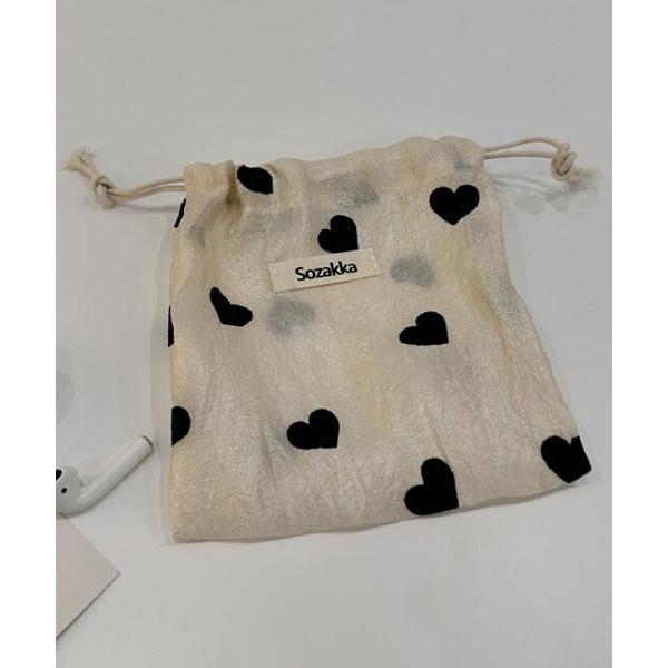 『セール実施中』ZOZO問い合わせ番号:79313815ショップ:TONE，トーンブランド:TONE SELECT GOODS，トーンセレクトグッズ商品名:【float】ハートドット柄 光沢 巾着ポーチ【3サイズ展開】カテゴリ:財布/小物&...