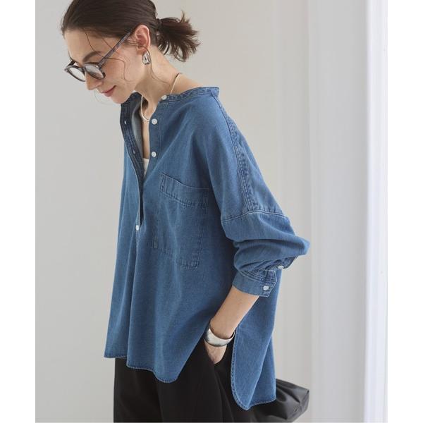 ZOZO問い合わせ番号:79315323ショップ:ANGIE VINTAGE，アンジー ヴィンテージブランド:ANGIE，アンジー商品名:オーバーサイズ バンドカラー デニムシャツカテゴリ:トップス>シャツ/ブラウスブランド品番:AG...