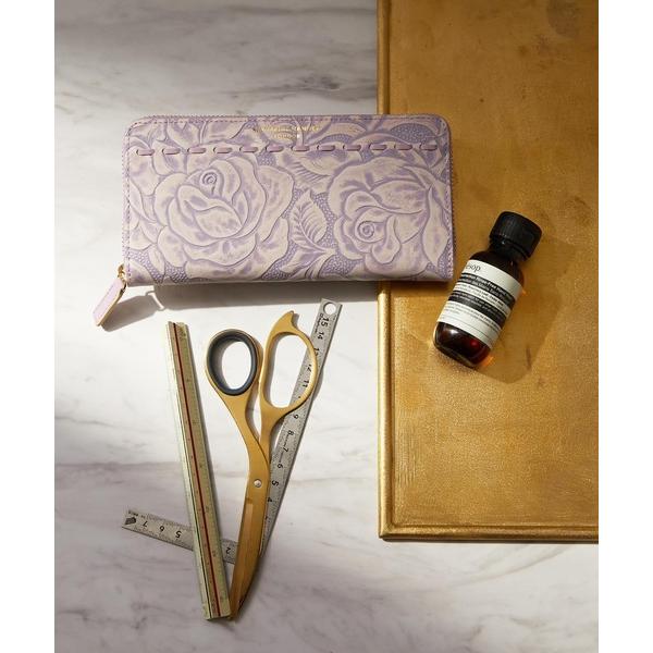 財布 KATHARINE HAMNETT LONDON/キャサリンハムネットロンドンCRAFT ROSE ラウンドファスナー ロングウォレット