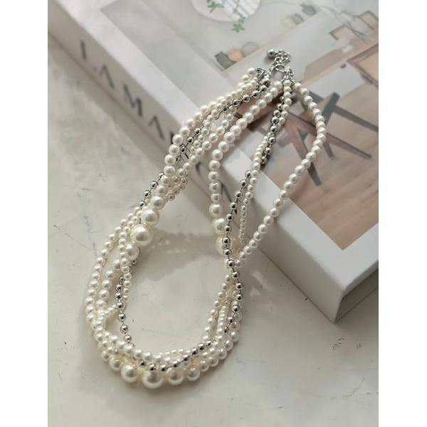 ネックレス 「MEISM by Re:EDIT」「オケージョン セレモニー」4連フェイクパールネックレス レディース