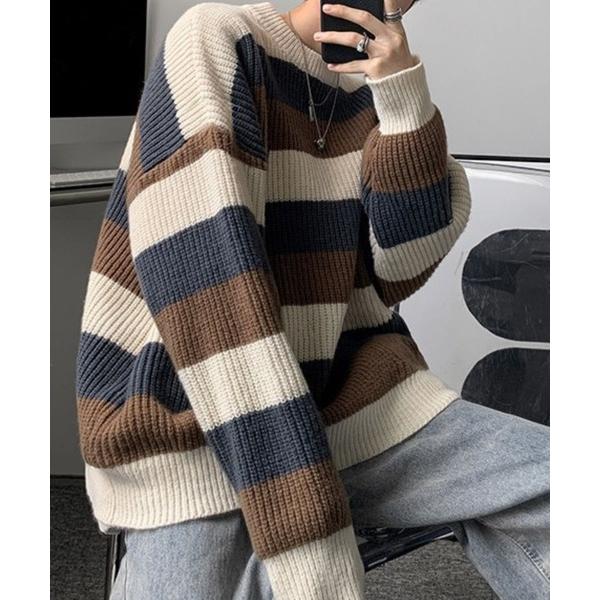 『タイムセール実施中』ZOZO問い合わせ番号:79575760ショップ:Anchor Smith，アンカー スミスブランド:Anchor Smith，アンカー スミス商品名:マルチボーダー ビッグシルエット プルオーバーニットカテゴリ:トッ...