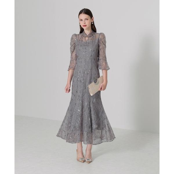 ZOZO問い合わせ番号:79576668ショップ:Leja，レジャブランド:Leja，レジャ商品名:【LEJA】スパンコール花柄刺繍ソフトパフスリーブマーメイドラインドレスワンピース 結婚式 パーティードレス 成人式 二次会 同窓会 お呼ば...