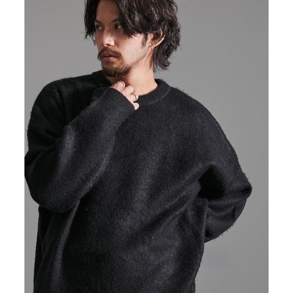 セーター ニット 「CavariA/キャバリア」無地モヘアタッチクルー長袖ニット メンズ レディース