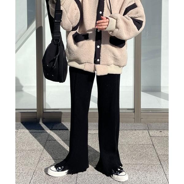 ZOZO問い合わせ番号:79936979ショップ:properson，プロパーソンブランド:wee9s，ウィークス商品名:fringe knit flare pant / フリンジニットフレアパンツカテゴリ:パンツ>スウェットパンツブ...