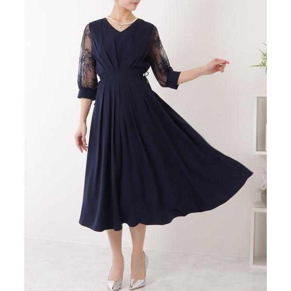 『タイムセール実施中』ZOZO問い合わせ番号:80035787ショップ:Lace Ladies，レースレディースブランド:Lace Ladies，レースレディース商品名:花柄 レース サイド リボン Vネック ワンピースカテゴリ:ワンピース...