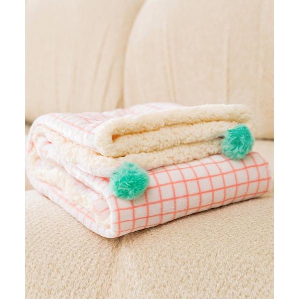 ※このアイテムは返品・交換対象外商品です。ZOZO問い合わせ番号:80072726ショップ:aimoha，アイモハブランド:aimoha，アイモハ商品名:モコモコ　リバーシブルポンポン付きペット毛布カテゴリ:ペットグッズ>ペット用クッ...
