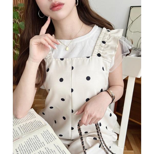 『セール実施中』ZOZO問い合わせ番号:80301383ショップ:moment+，モーメントプラスブランド:moment+，モーメントプラス商品名:ポルカドットオールインワンカテゴリ:オールインワン・サロペット>つなぎ/オールインワン...