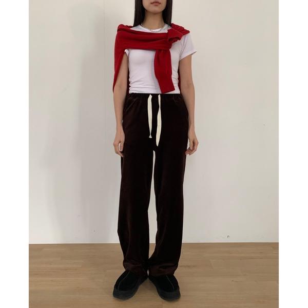 ZOZO問い合わせ番号:80335663ショップ:Didot.showroom，ディドット ショールームブランド:Didot.showroom，ディドット ショールーム商品名:【DIDOT.】ベロアスウェットパンツカテゴリ:パンツ>ス...