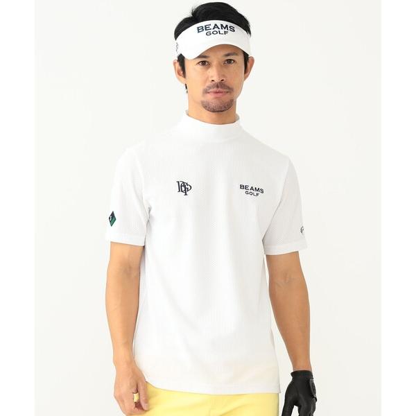 uvカット tシャツ 「MEN」BEAMS GOLF PURPLE LABEL / スフィダンテ プラスリッチ モックネックシャツ（ホワイト） メンズ