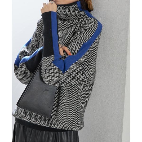 『タイムセール実施中』ZOZO問い合わせ番号:80470344ショップ:Bonjour Sagan，ボンジュールサガンブランド:each，イーチ商品名:幾何学柄サイドライン配色ハイネックニットカテゴリ:トップス>ニット/セーターブラン...