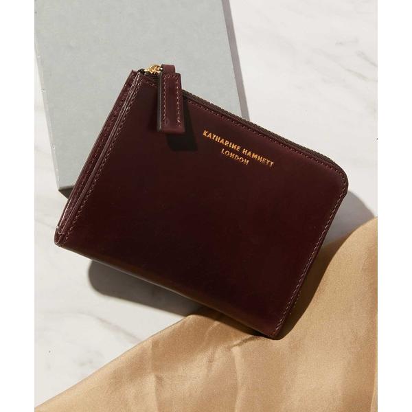 財布 KATHARINE HAMNETT LONDON/キャサリンハムネットロンドン CALF イタリアンカーフレザーL字ファスナー二つ折りウォレット