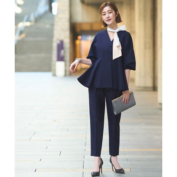 ZOZO問い合わせ番号:80706349ショップ:RUIRUE BOUTIQUE，ルイルエブティックブランド:RUIRUE BOUTIQUE，ルイルエブティック商品名:ノーカラードルマンスリーブペプラムパンツスーツ2点セットアップカテゴリ:...