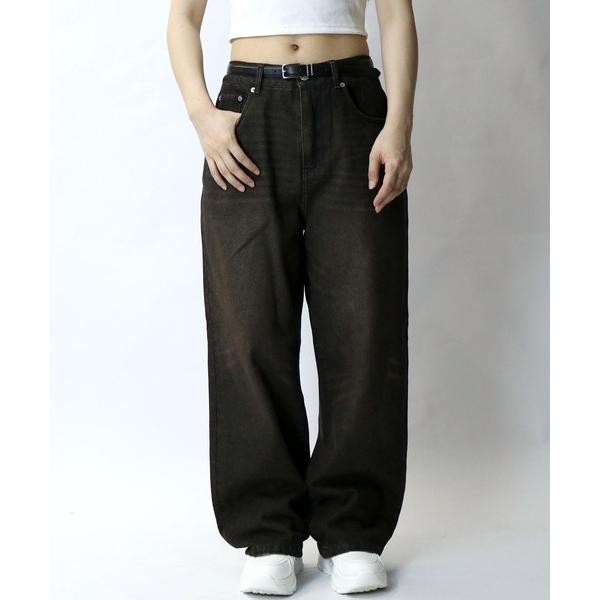 ワイドパンツ ジーンズ 12oz DENIM OVER-DIE BAGGY PANTS/オーバーダイ ヴィンテージライク デニムバギーパンツ メンズ レディース