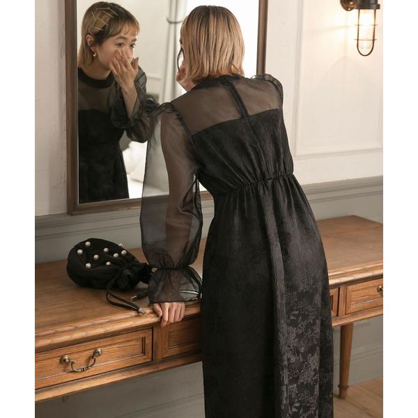 ZOZO問い合わせ番号:80906868ショップ:MONO-MART，モノマートブランド:forksy.，フォルクシー，MONO-MART，モノマート商品名:【forksy.】【オケージョン対応】サテンジャガードオーガンジー切り替えワンピー...