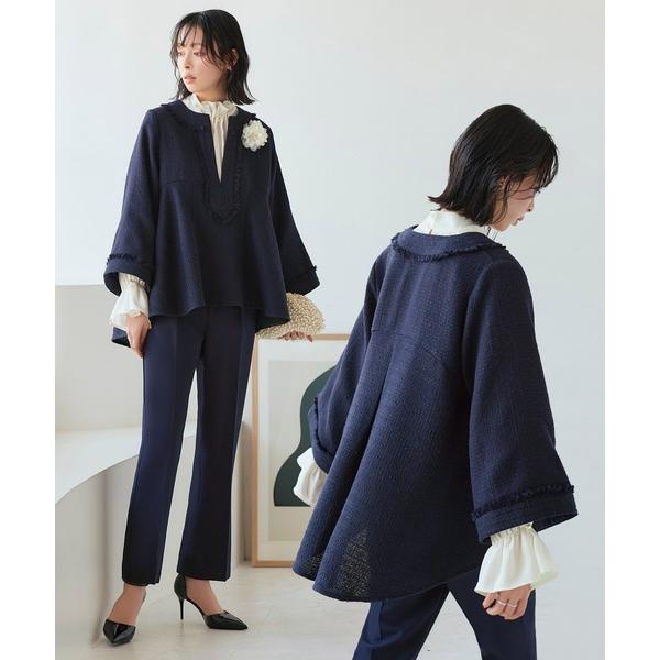 ZOZO問い合わせ番号:80907887ショップ:RUIRUE BOUTIQUE，ルイルエブティックブランド:RUIRUE BOUTIQUE，ルイルエブティック商品名:【オケージョン対応】ツイードバックテールプルオーバー＆セミフレアパンツセ...