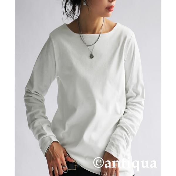 ZOZO問い合わせ番号:80908812ショップ:antiqua，アンティカブランド:antiqua，アンティカ商品名:綿100％ スムースボートネックTカテゴリ:トップス>Tシャツ/カットソーブランド品番:NA-00448素材:綿1...
