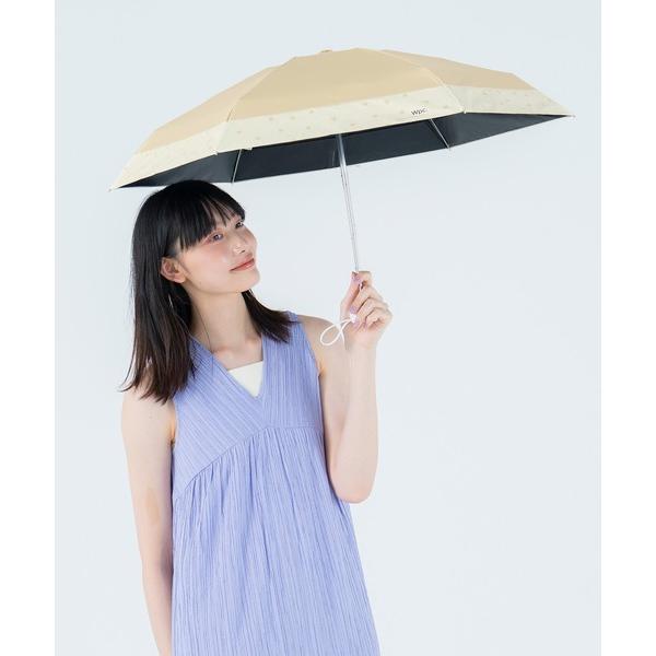 『セール実施中』ZOZO問い合わせ番号:81389880ショップ:Wpc./KiU，ダブリュピーシーキウブランド:Wpc.，ダブリュピーシー商品名:【公式限定アイテム】遮光切り継ぎタイニー ハート柄・ドット柄 日傘 折りたたみ Wpc.カテ...