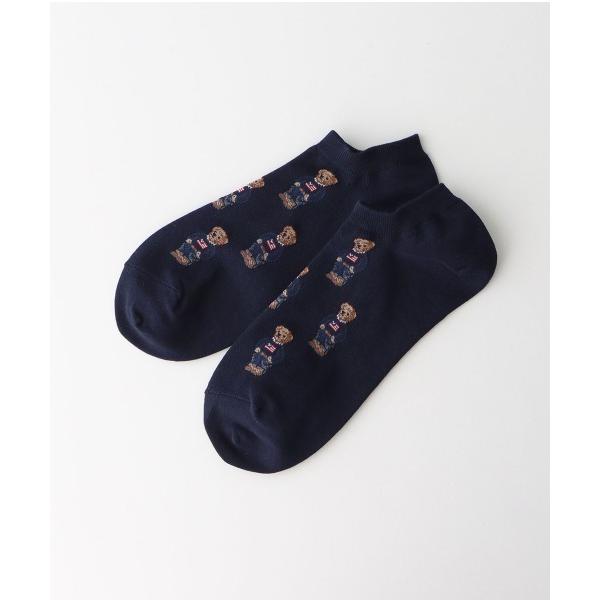 ラルフローレン 靴下 POLO RALPH LAUREN レディース オーガニックコットン混 フラッグミニベア総柄 スニーカーソックス 03207937 レディース