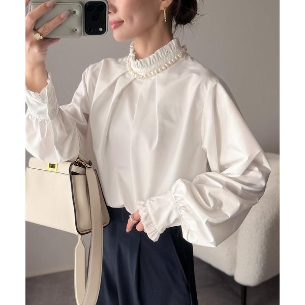 ZOZO問い合わせ番号:81593974ショップ:ANGIE VINTAGE，アンジー ヴィンテージブランド:ANGIE，アンジー商品名:【オケージョン対応】2WAYフリルスタンドカラーブラウスカテゴリ:トップス>シャツ/ブラウスブラ...