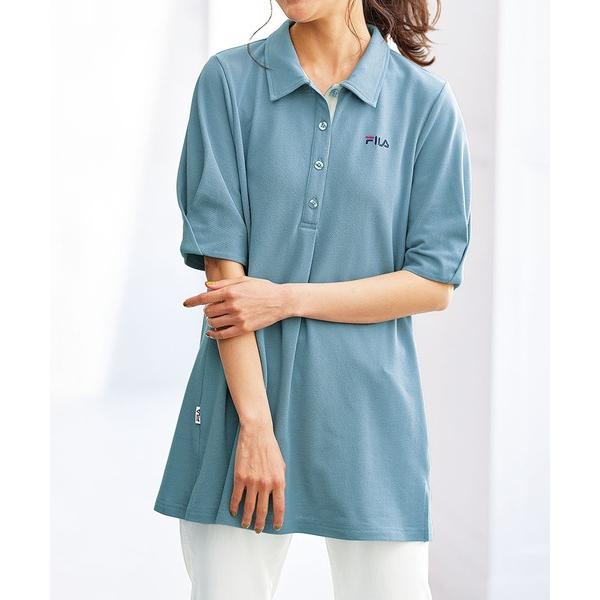 ポロシャツ レディース 「ＦＩＬＡ」冷感袖タックポロチュニック