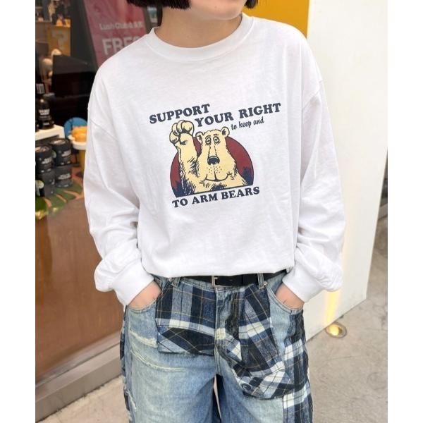 tシャツ ベアプリントロンＴ レディース