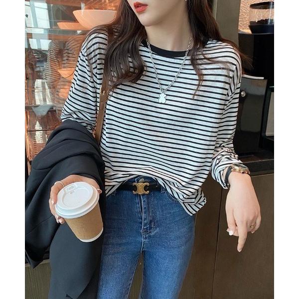 tシャツ ボーダーリンガーTシャツ レディース