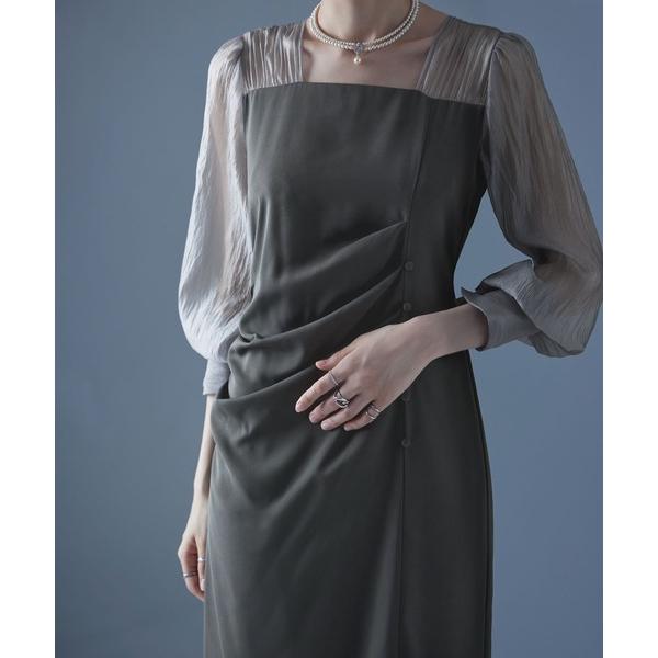 ZOZO問い合わせ番号:82378462ショップ:bflat，ビーフラットブランド:etoll.，エトル商品名:ドレープデザインIラインドレスカテゴリ:ワンピース/ドレス>ドレスブランド品番:et0030006390素材:表地 ポリエ...